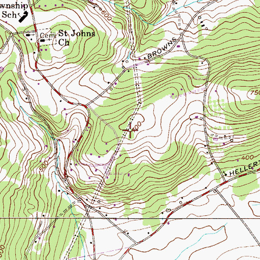Topographic Map of Township of Williams, PA