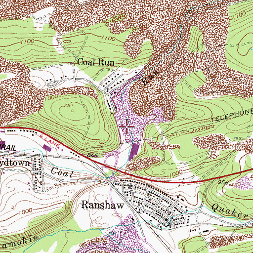 Topographic Map of Township of Coal, PA