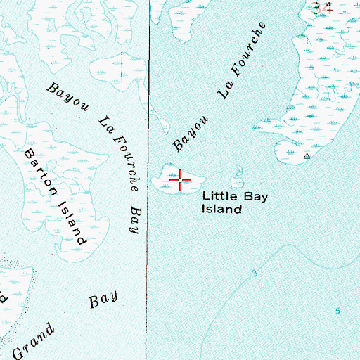 Topographic Map of Little Bay Island, AL
