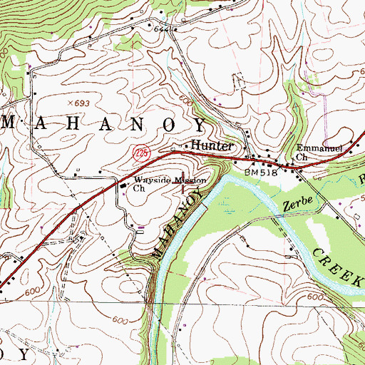 Topographic Map of Township of Little Mahanoy, PA