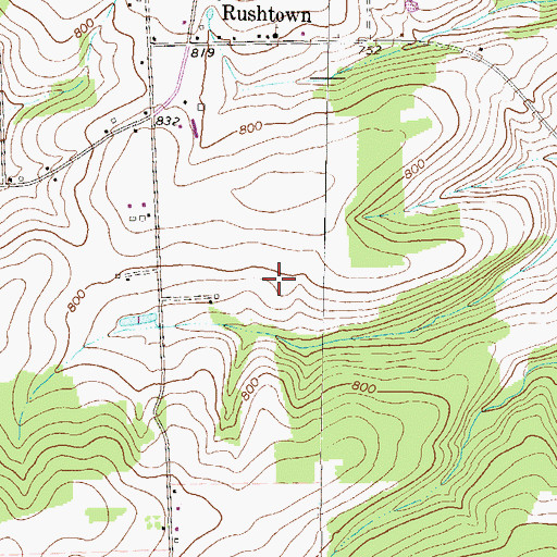 Topographic Map of Township of Rush, PA