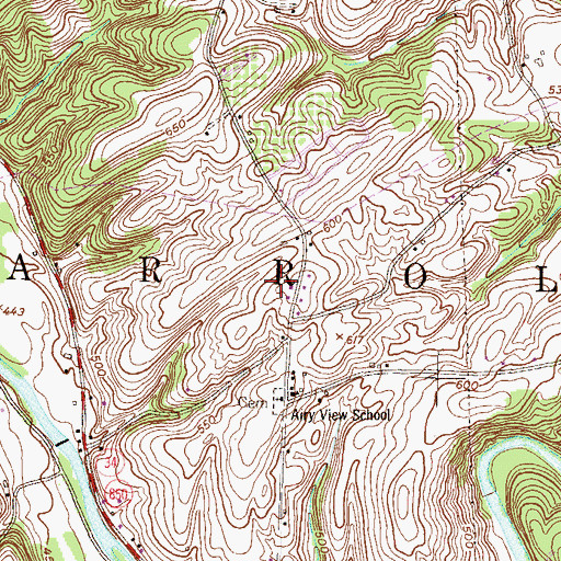 Topographic Map of Township of Carroll, PA