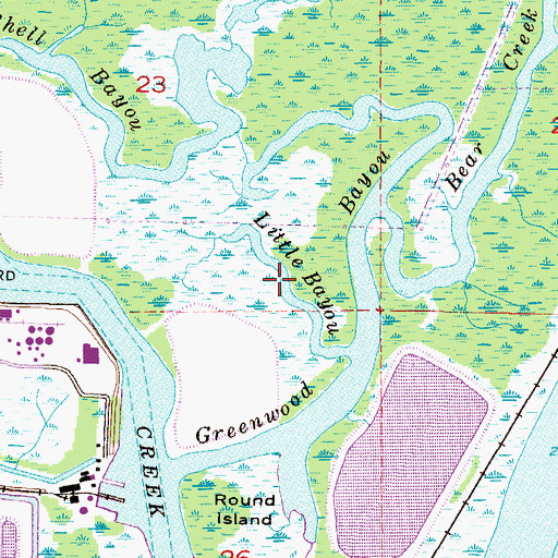 Topographic Map of Little Bayou, AL