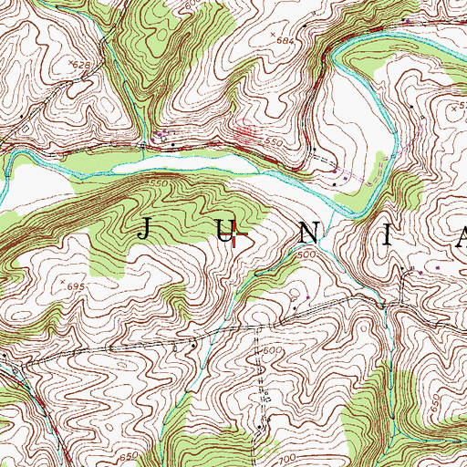 Topographic Map of Township of Juniata, PA