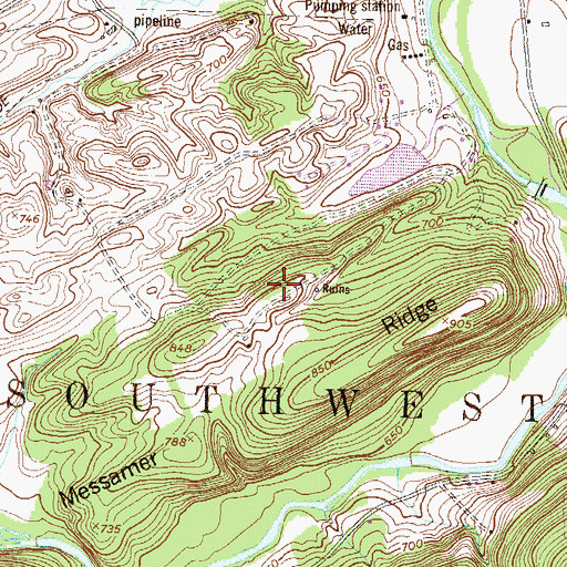 Topographic Map of Township of Southwest Madison, PA