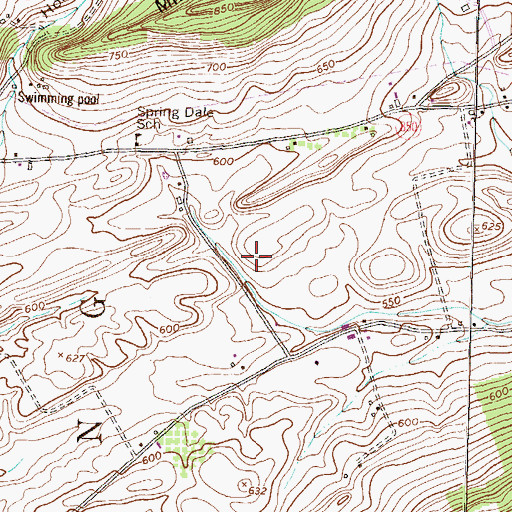 Topographic Map of Township of Spring, PA