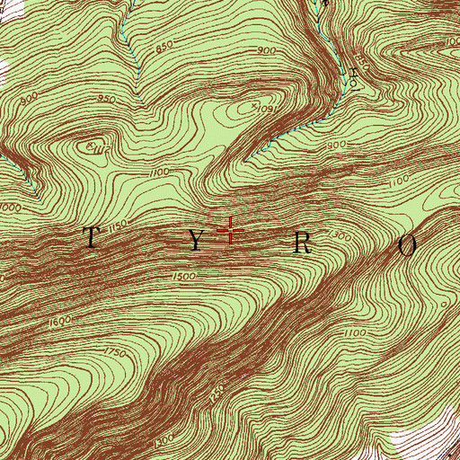 Topographic Map of Township of Tyrone, PA