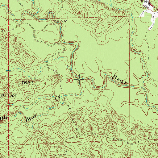 Topographic Map of Little Bear Creek, AL