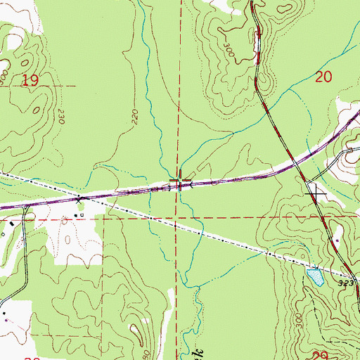 Topographic Map of Little Bear Creek, AL