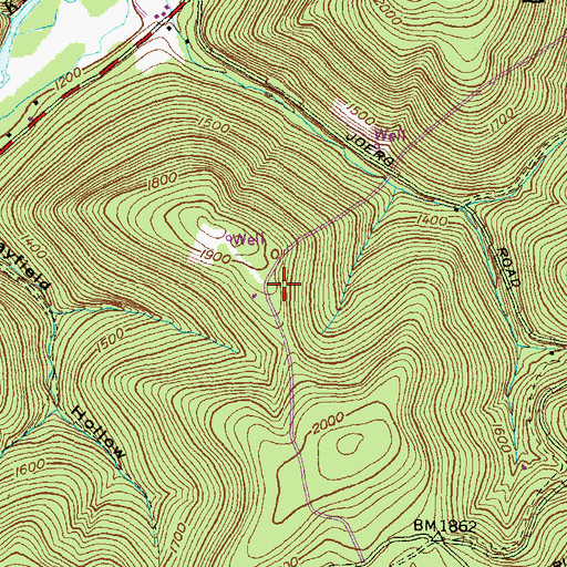 Topographic Map of Township of Stewardson, PA