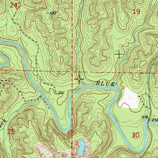 Topographic Map of Little Bear Creek, AL