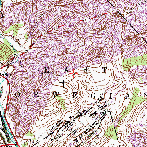 Topographic Map of Township of East Norwegian, PA