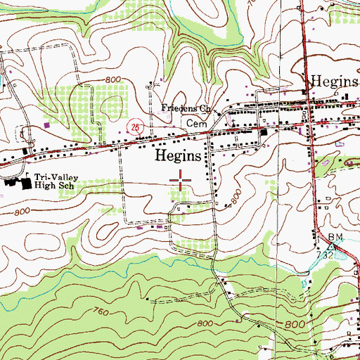 Topographic Map of Township of Hegins, PA