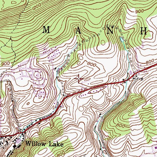 Topographic Map of Township of North Manheim, PA