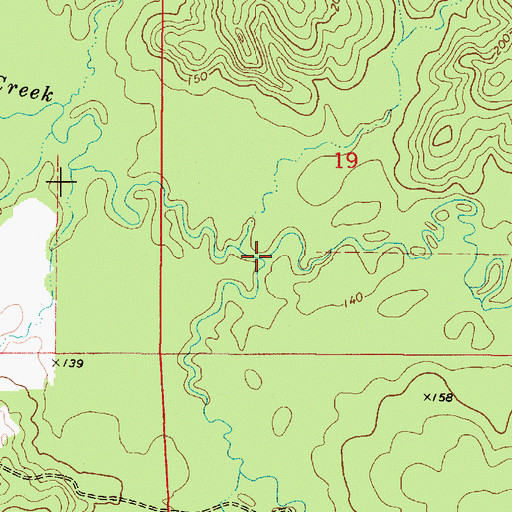 Topographic Map of Little Beaver Creek, AL