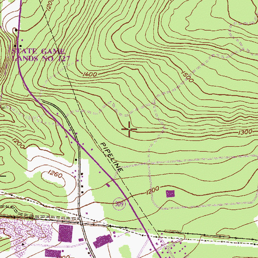 Topographic Map of Township of Rush, PA