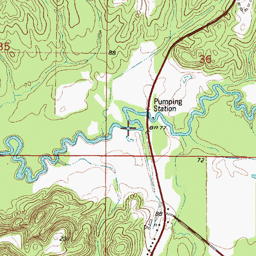 Topographic Map of Little Beaver Creek, AL