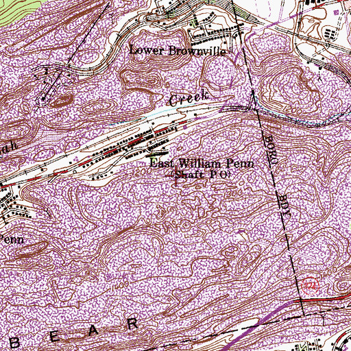 Topographic Map of Township of West Mahanoy, PA