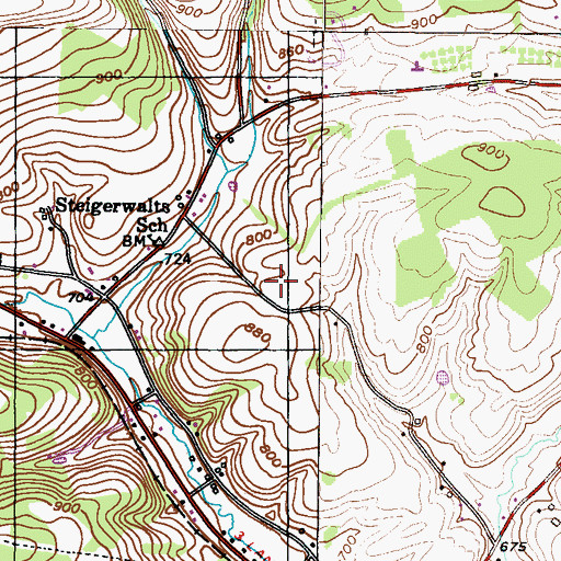 Topographic Map of Township of West Penn, PA