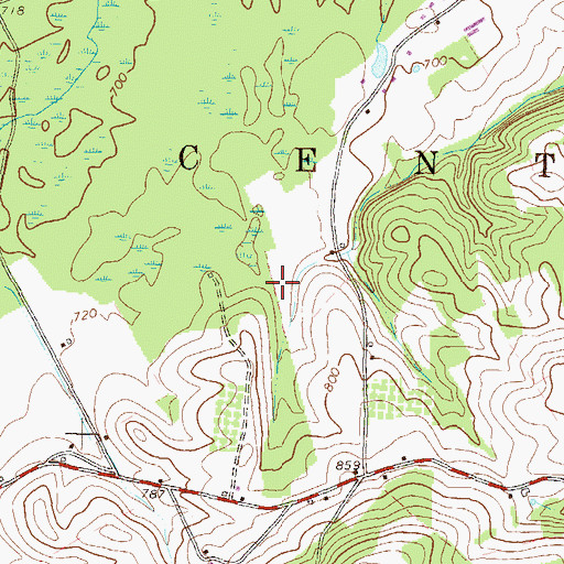 Topographic Map of Township of Center, PA