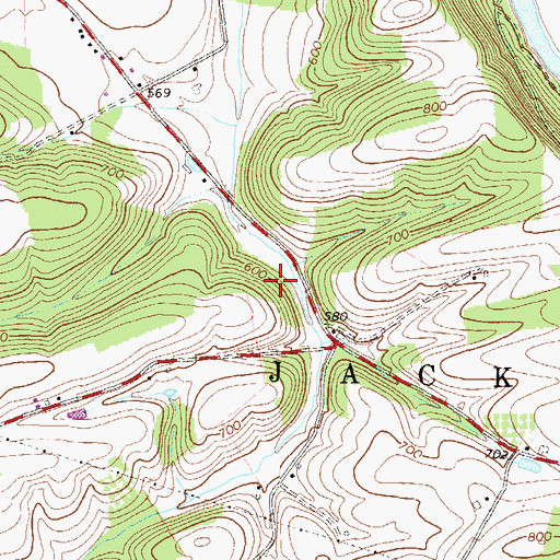 Topographic Map of Township of Jackson, PA
