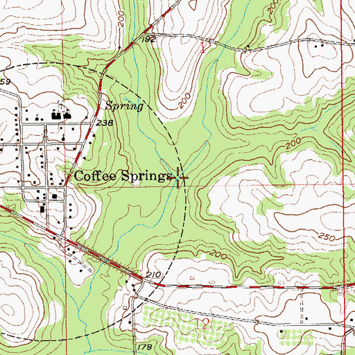 Topographic Map of Little Beaverdam Creek, AL