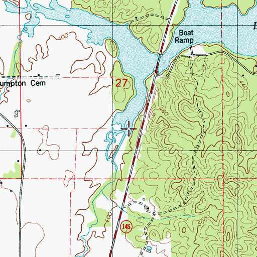 Topographic Map of Little Beeswax Creek, AL