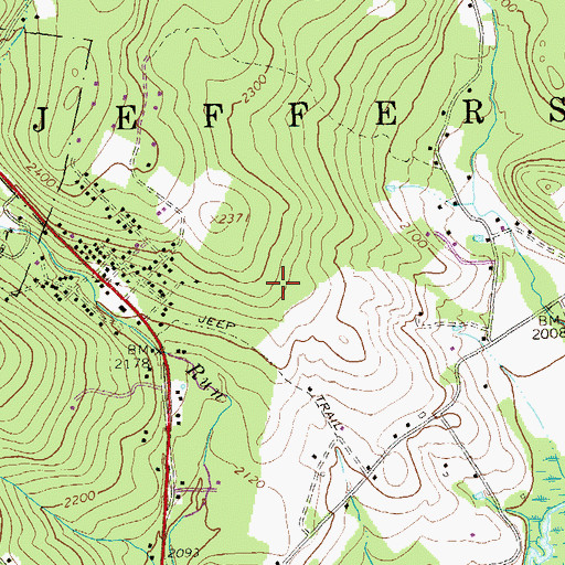 Topographic Map of Township of Jefferson, PA