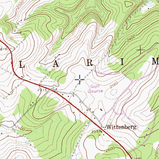 Topographic Map of Township of Larimer, PA