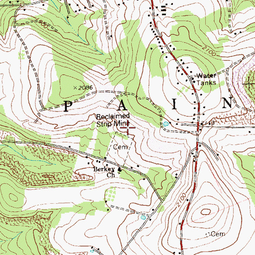Topographic Map of Township of Paint, PA