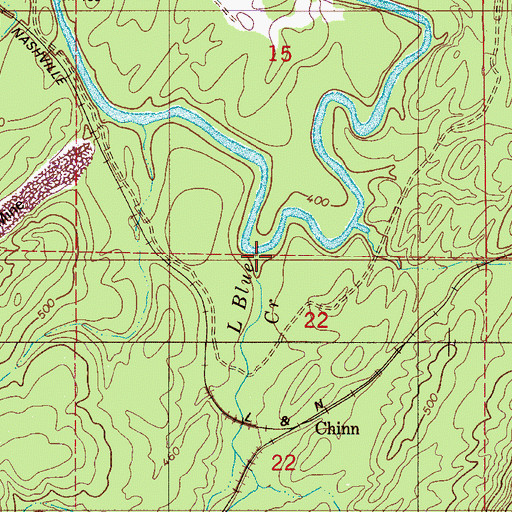 Topographic Map of Little Blue Creek, AL