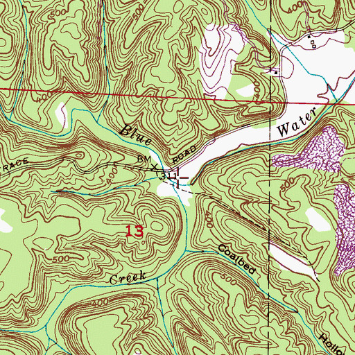 Topographic Map of Little Blue Water Creek, AL