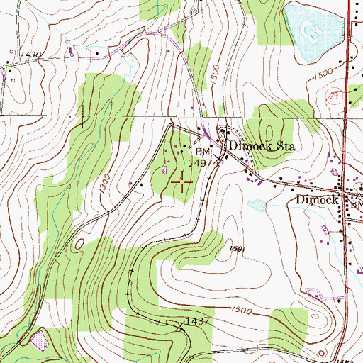 Topographic Map of Township of Dimock, PA