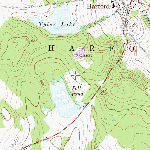 Topographic Map of Township of Harford, PA