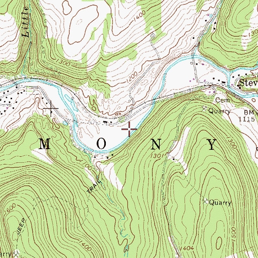 Topographic Map of Township of Harmony, PA