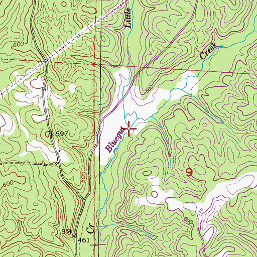 Topographic Map of Little Bluegut Creek, AL