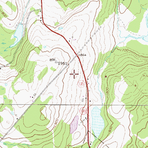 Topographic Map of Township of Thompson, PA