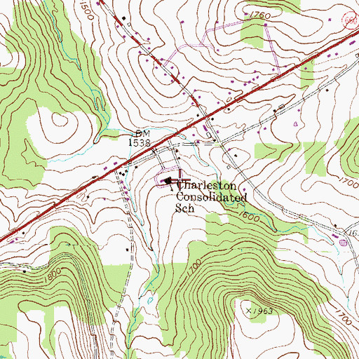 Topographic Map of Township of Charleston, PA