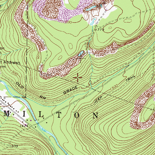 Topographic Map of Township of Hamilton, PA