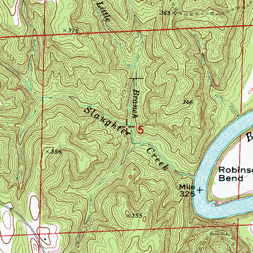 Topographic Map of Little Branch, AL