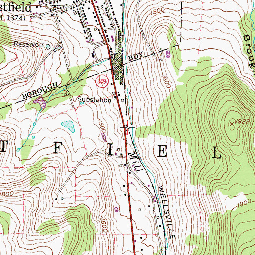 Topographic Map of Township of Westfield, PA