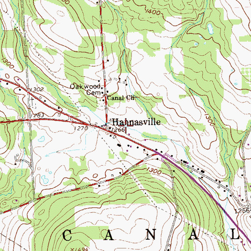 Topographic Map of Township of Canal, PA