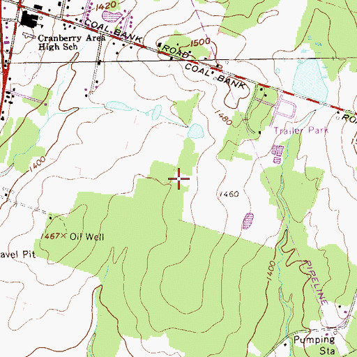 Topographic Map of Township of Cranberry, PA