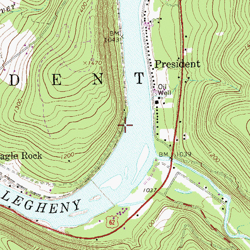 Topographic Map of Township of President, PA