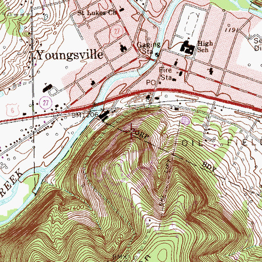 Topographic Map of Township of Brokenstraw, PA