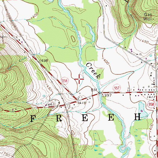 Topographic Map of Township of Freehold, PA