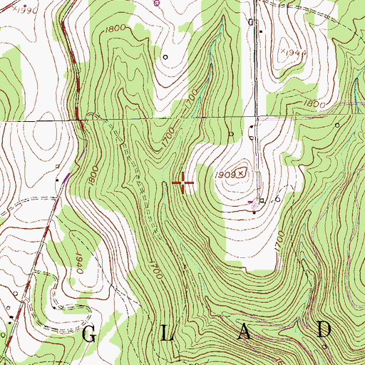 Topographic Map of Township of Glade, PA