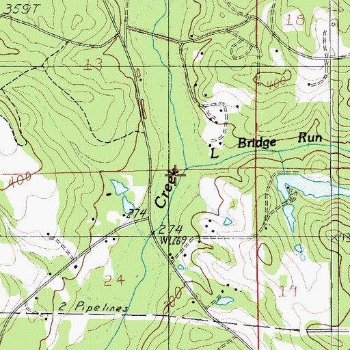 Topographic Map of Little Bridge Run, AL