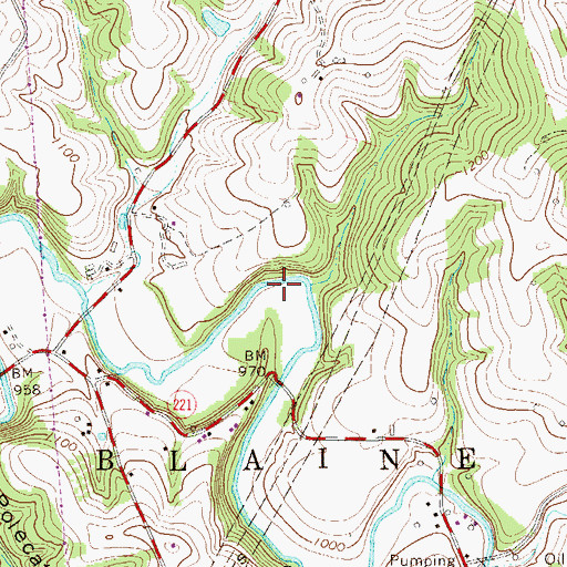 Topographic Map of Township of Blaine, PA