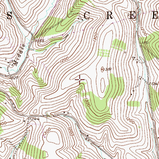 Topographic Map of Township of Cross Creek, PA